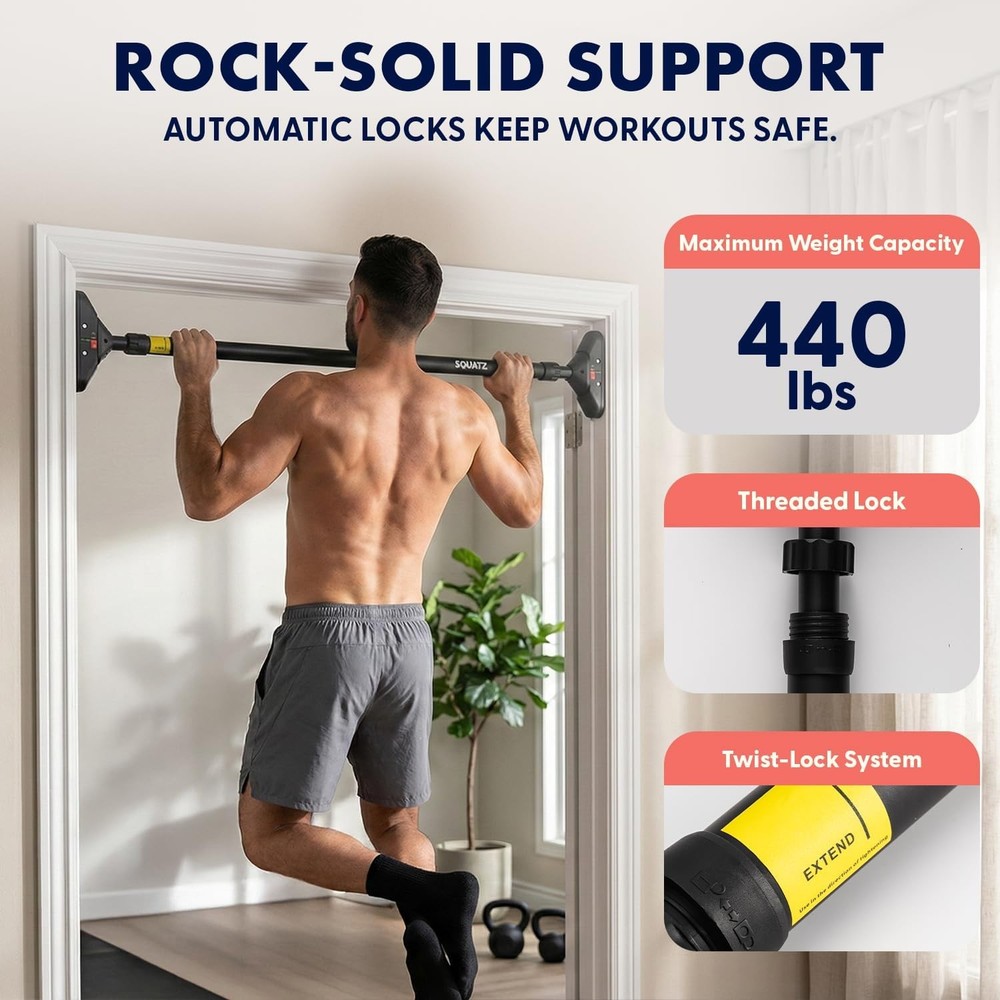 Doorway Pull Up Bar Adjustable 45-55" Door Frame Pull Up Bar W/ Level Meter