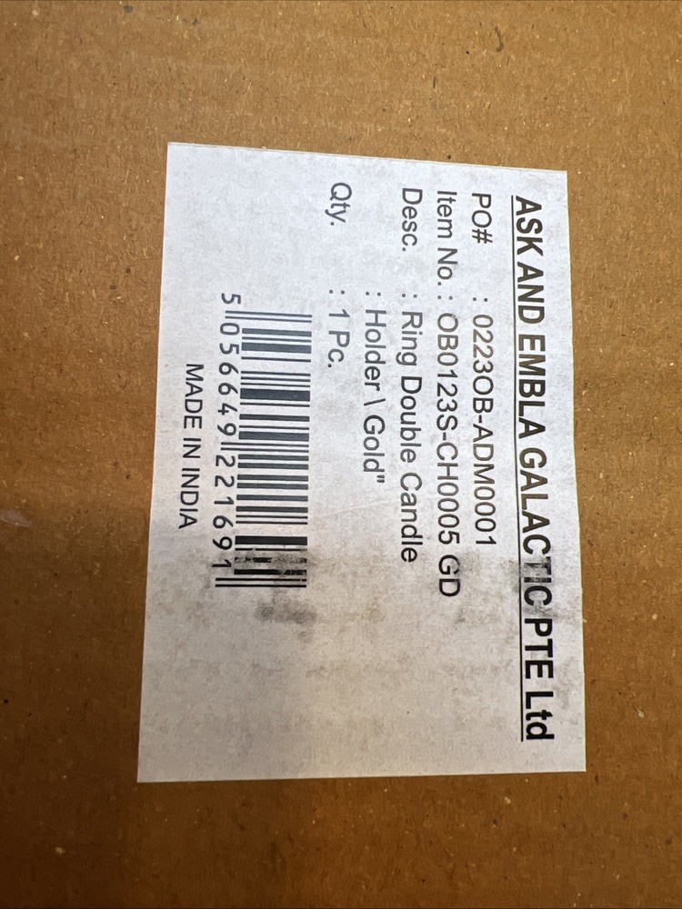 Ring Double Candle Holder - Aged - Gold [A]