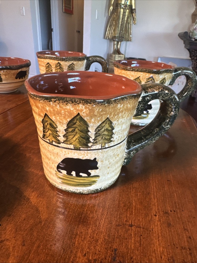 Rustic Bear Paseo Road 16-Piece Ceramic Dinnerware Set for Cabin Style Dining