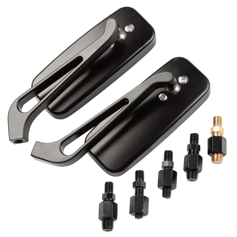 Black US Rectangular Motorcycle Rear View Side Mirrors For Honda Steed 600Bobber