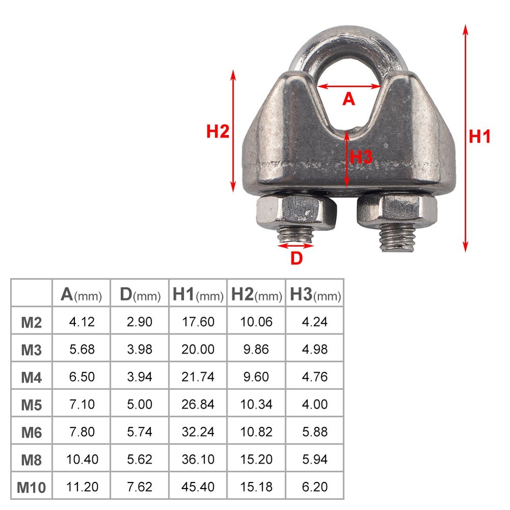 30PCS Car M6 Wire Rope Fixed Clamps with Triangular Ring Stainless Steel
