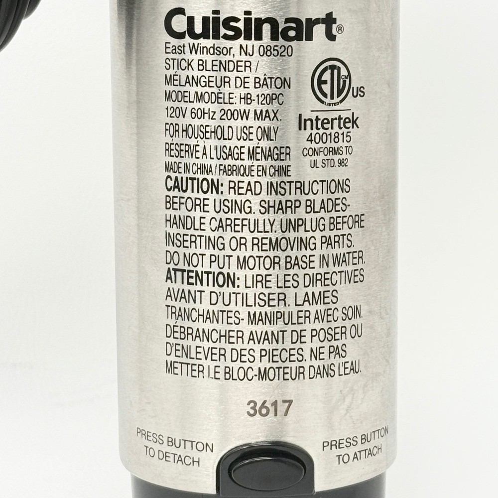 Cuisinart Stick Blender Immersion Model HB 120PC Whisk Attachment - Tested