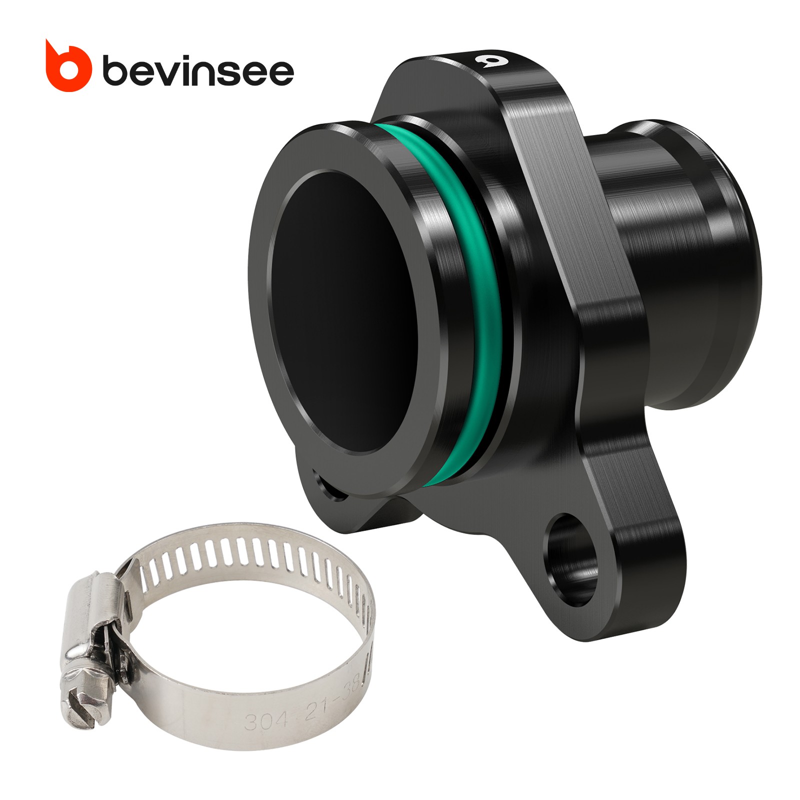 Billet Aluminum Coolant Port Flange Fitting + O-ring Clamp For BMW N54 N52 3.0L