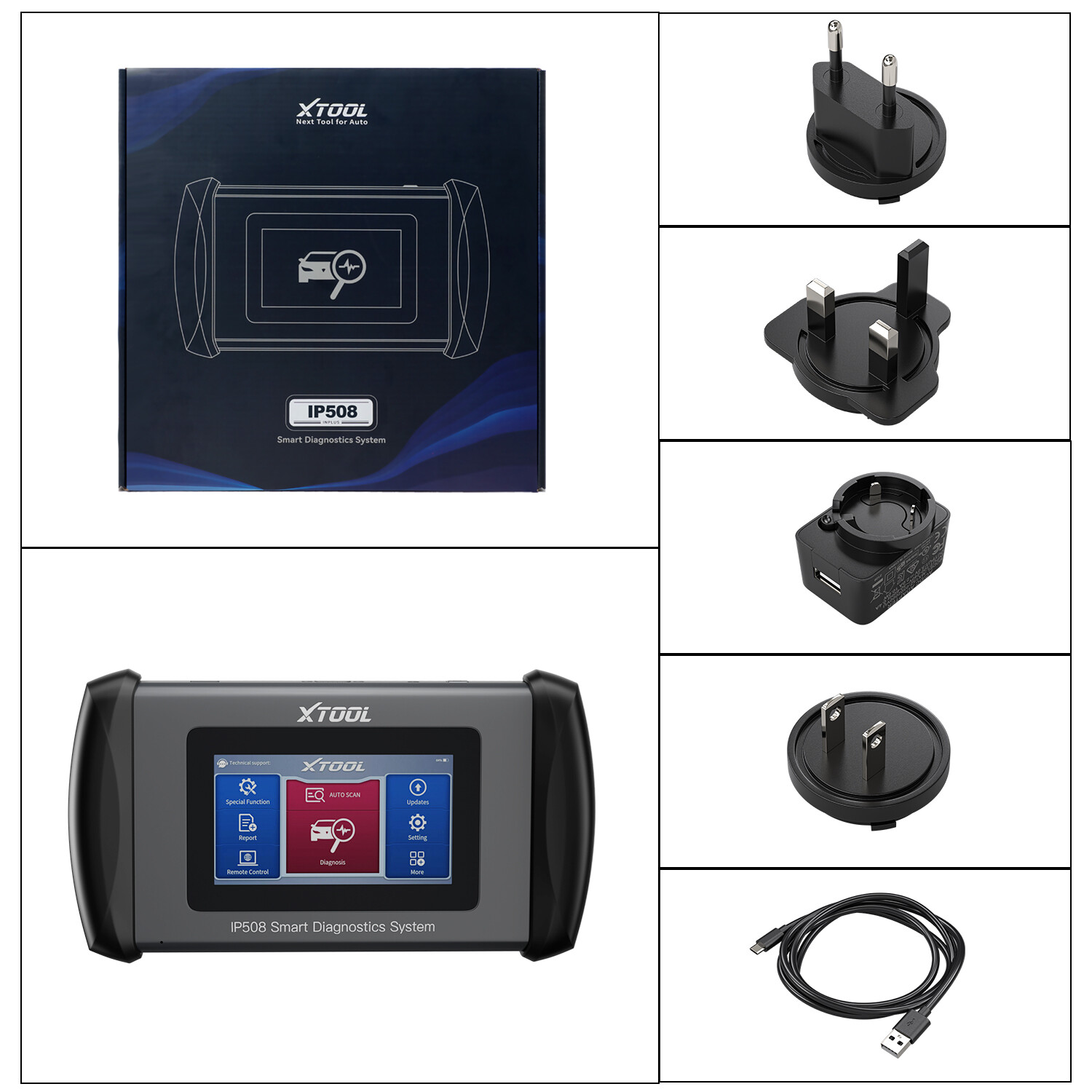 USED XTOOL IP508 Full OBD2 Diagnostic Scanner Auto VIN ABS BMS Oil Code Reader