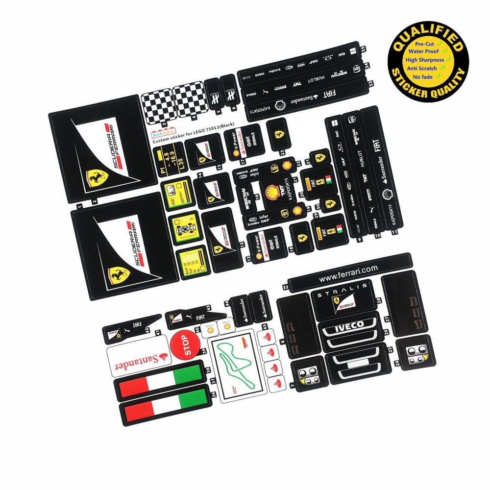 CUSTOM sticker for set Black 75913 Precut sticker