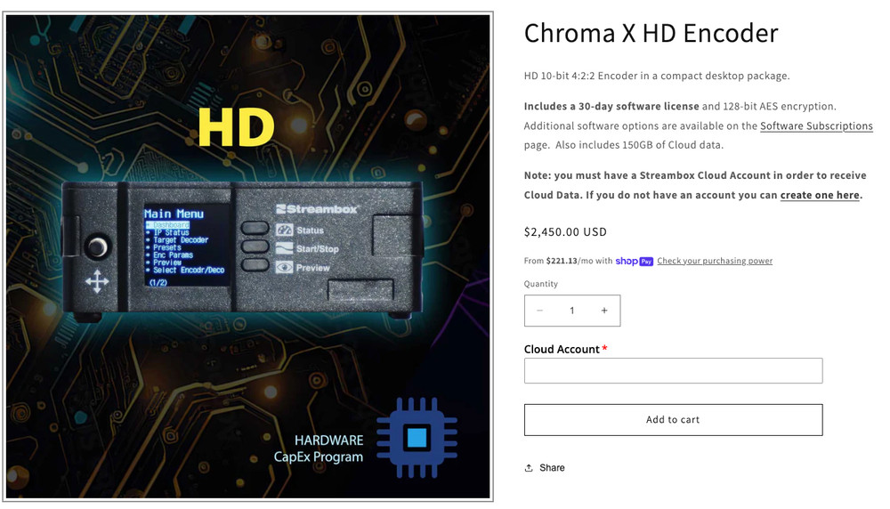 StreamBox Chroma X HD Encoder | EXCELLENT | all accessories
