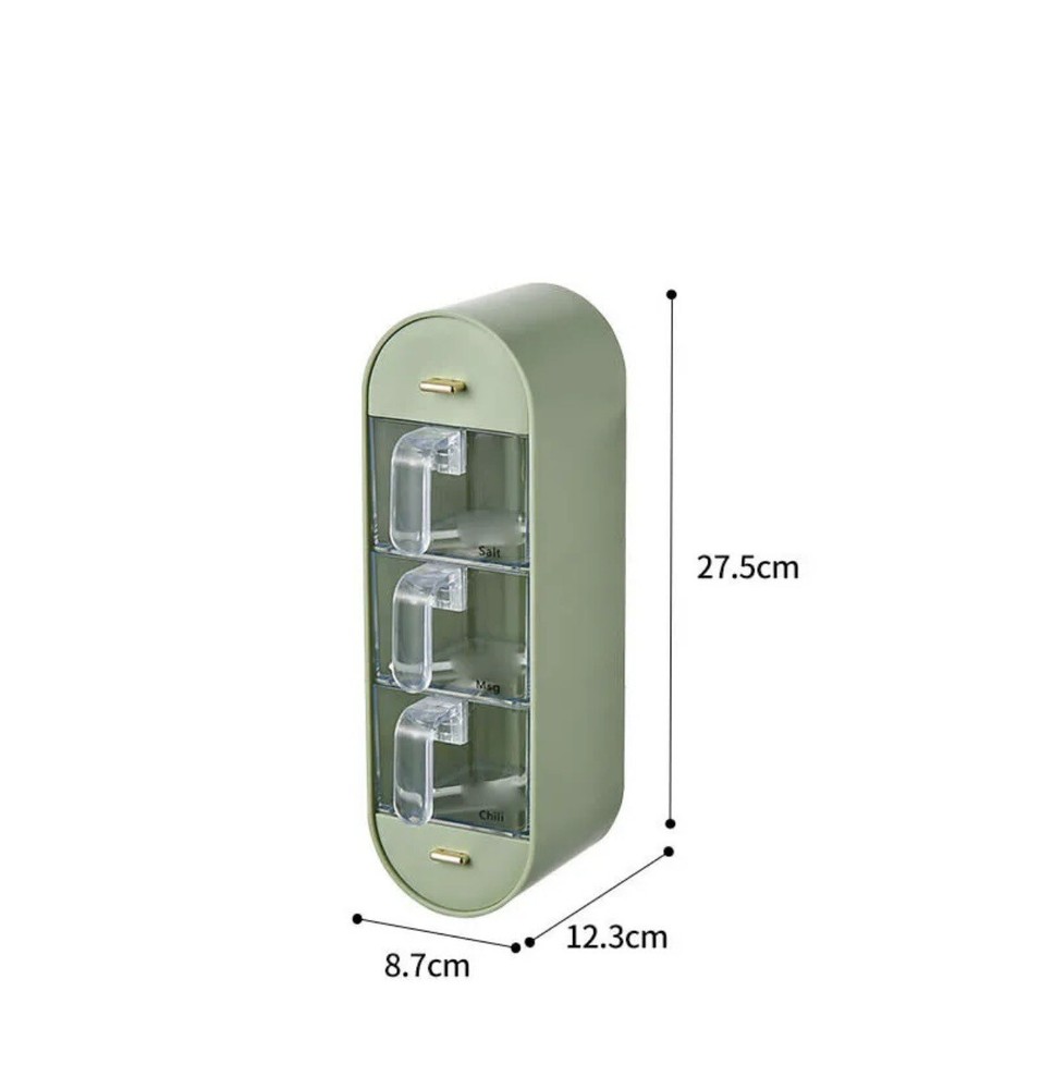 Wall Mounted Spice Box Spice Jars Multi-grid Kitchen Seasoning Box