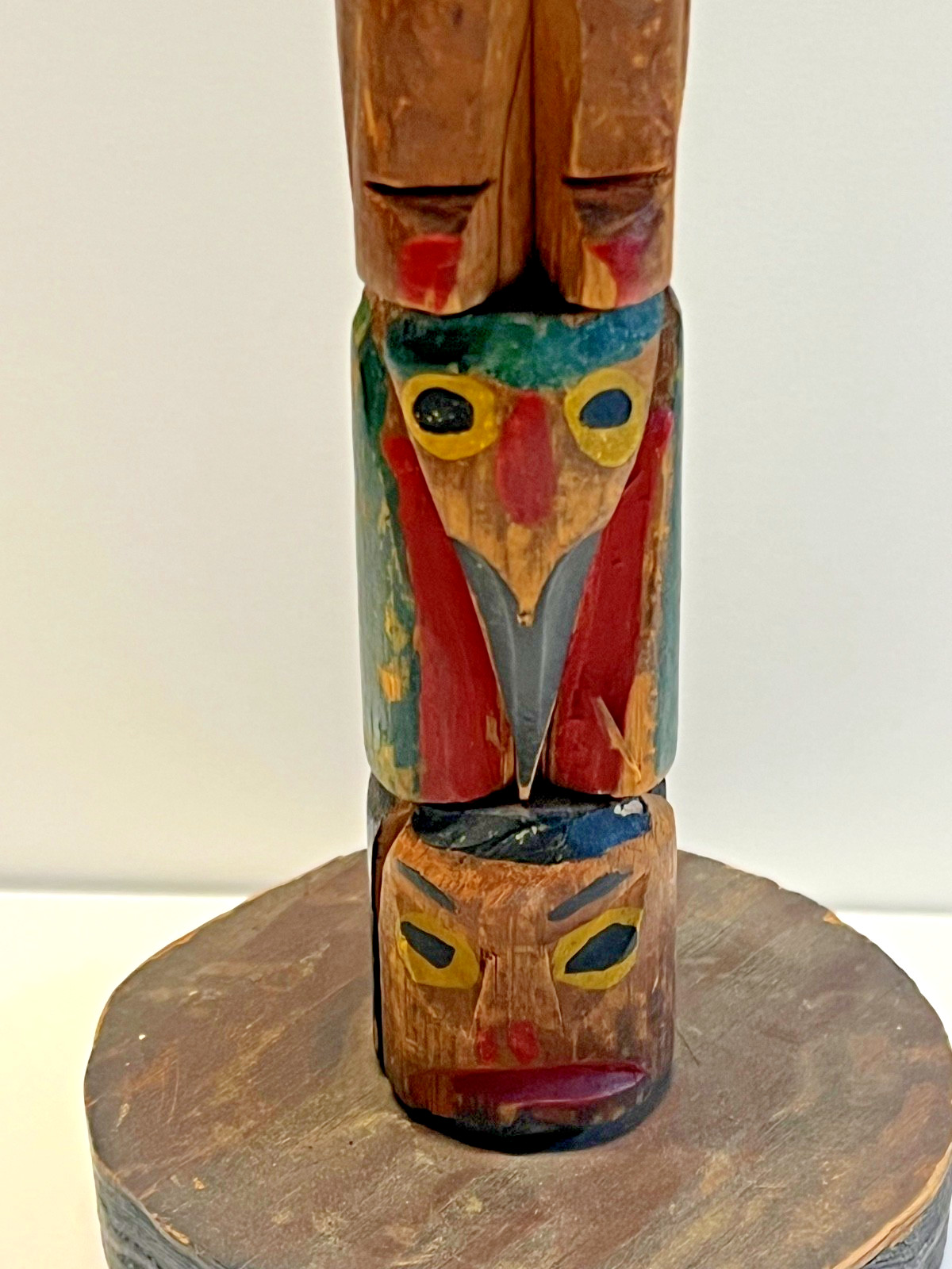 Fine Old Northwest Coast Salish or Nu-Chah-Nulth Indian Totem Candlestick; 1890s