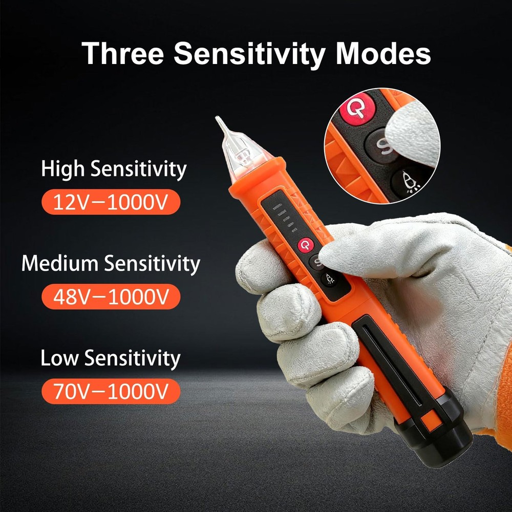MXCOIRTP Voltage Tester, Non-Contact Detector, Electrical Orange