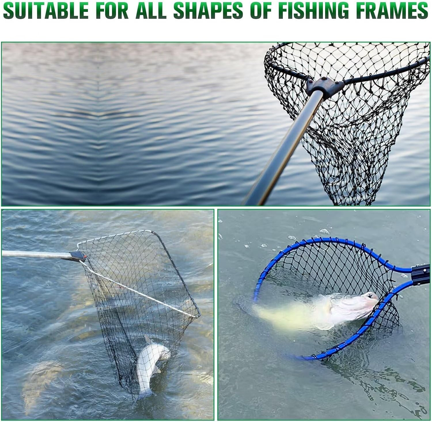 Fishing Net Fish Landing Net Foldable Fishing Replacement Net for Freshwater Sal