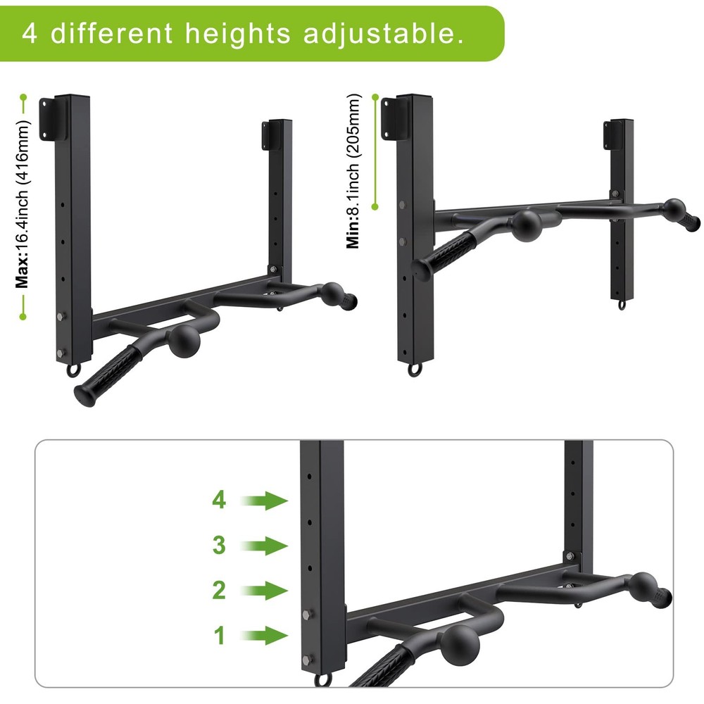 32" Ceiling Mounted Pull Up Bar - Heavy Duty, Highly Adjustable, Multifunctio...