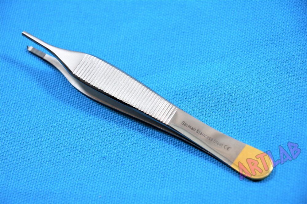 GERMAN ADSON FORCEPS KOCHER FORCEPS 1X2 TEETH 4.75" WITH TUNGSTEN CARBIDE INSERT