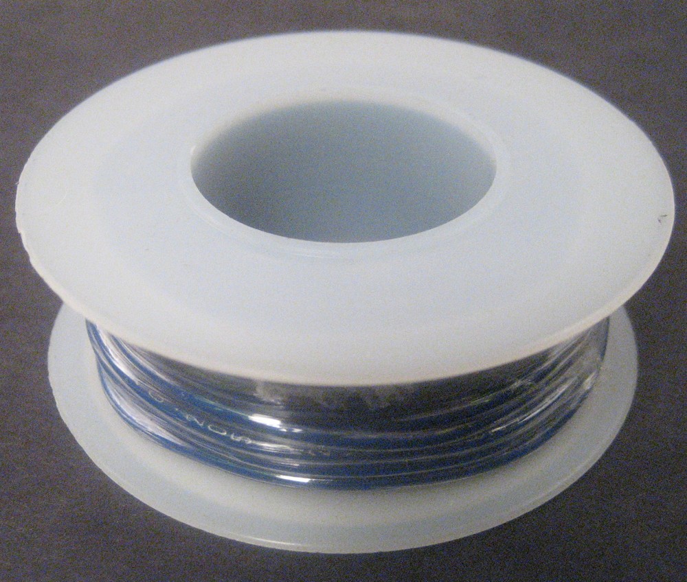 22 Gauge SOLID Hookup Wire 25 Foot Spool Blue