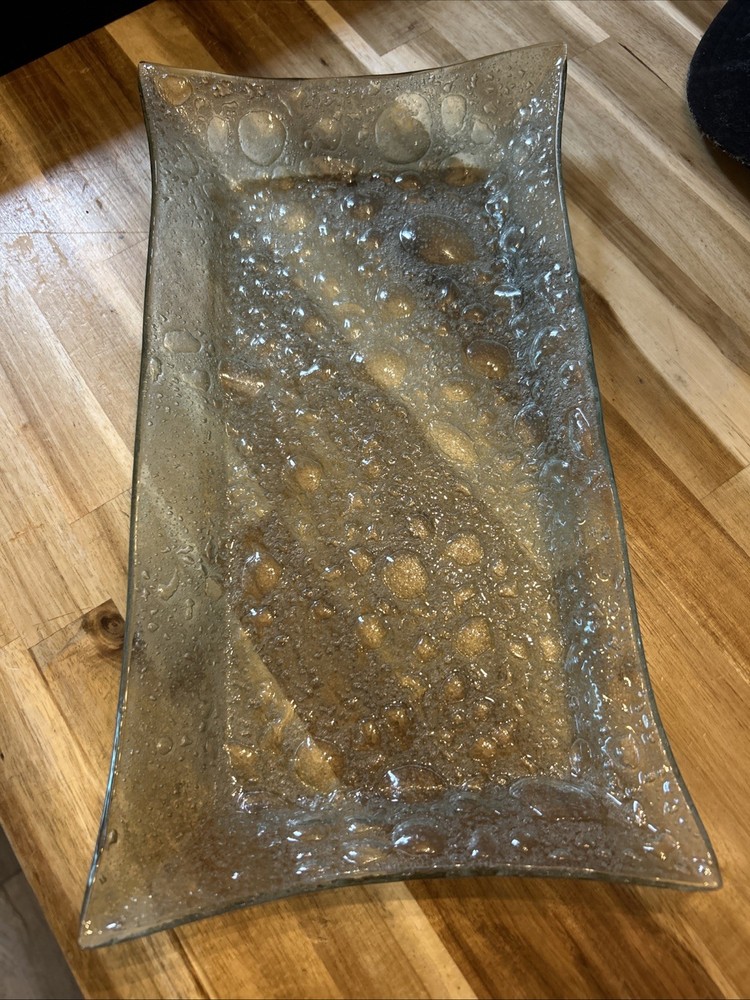 Recycled Glass Serving Tray 14x8. 1” Depth.