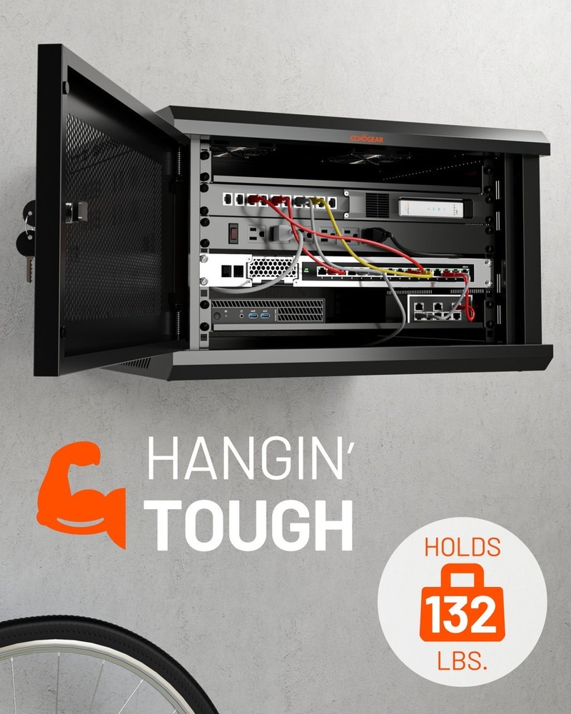 ECHOGEAR 6U Enclosed Network Rack - EGAV-PRE6U600D