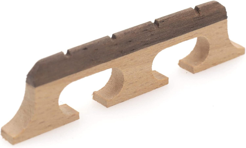 4-String Banjo Bridge, Ebony Maple Banjo Bridge Replacement Composite with Dual-