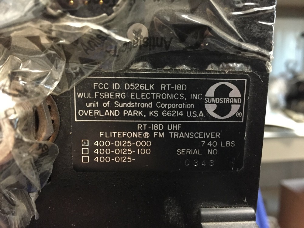 RT-18D, FM Transceiver, 400-0125-000