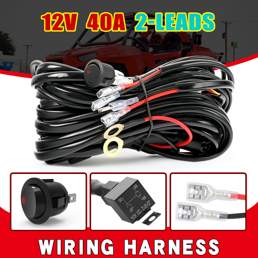 COLIGHT LED Light Bar Wiring Harness 2 Leads 12V 40A Fuse Relay On-Off Switch