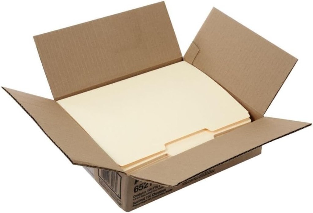 100 Pack Manila File Folders, 1/3-Cut Tabs for Efficient Organization