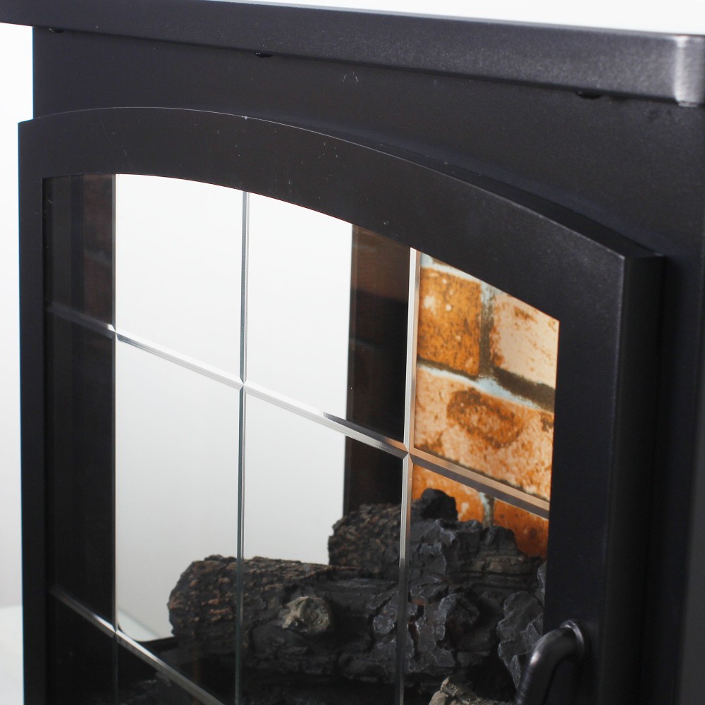 Three-Sided Open Electric Fireplace Heater with 3D Flame Effect