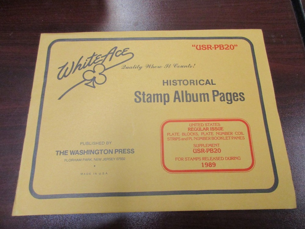 "WHITEACE"HISTORICAL STAMP PAGES #U.S. REGULAR ISSUE #USR-PB20,1989 W/FREE SHP.