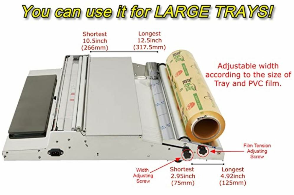 VTH-500, 20 Inch/500 mm (Large Tray) Hand Wrapping Machine Film Wrapper "NEW"