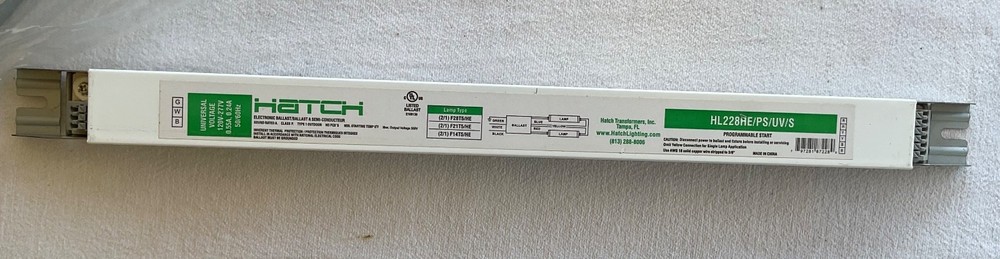 Ballast HATCH LIGHTING HL228HE/PS/UV/S