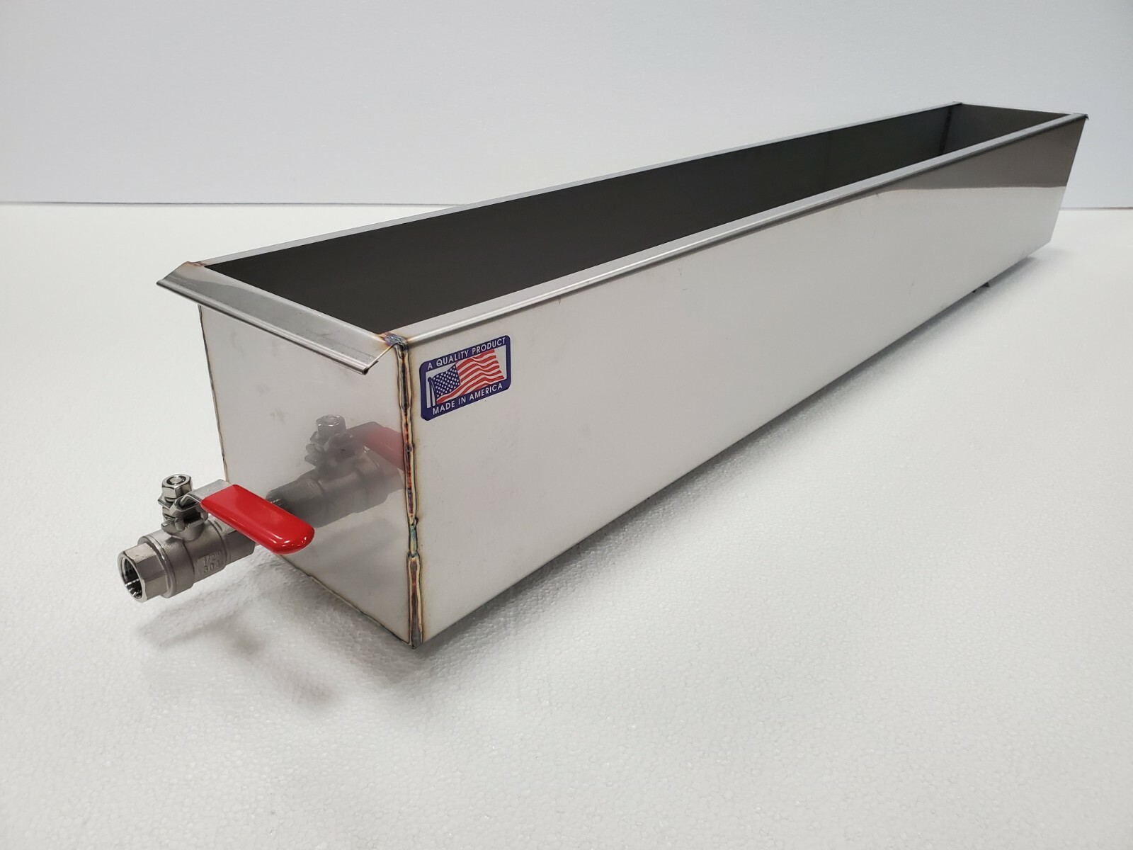 Budget Stainless Steel Parkerizing Tank, Gunsmith, blueing 40"x6"x6", 1/2" valve