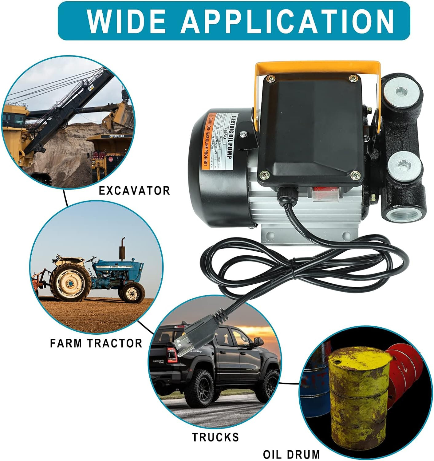 Self Prime 110V AC 16GPM Oil Transfer Pump Fuel Diesel Kerosene Biodiesel Pumps