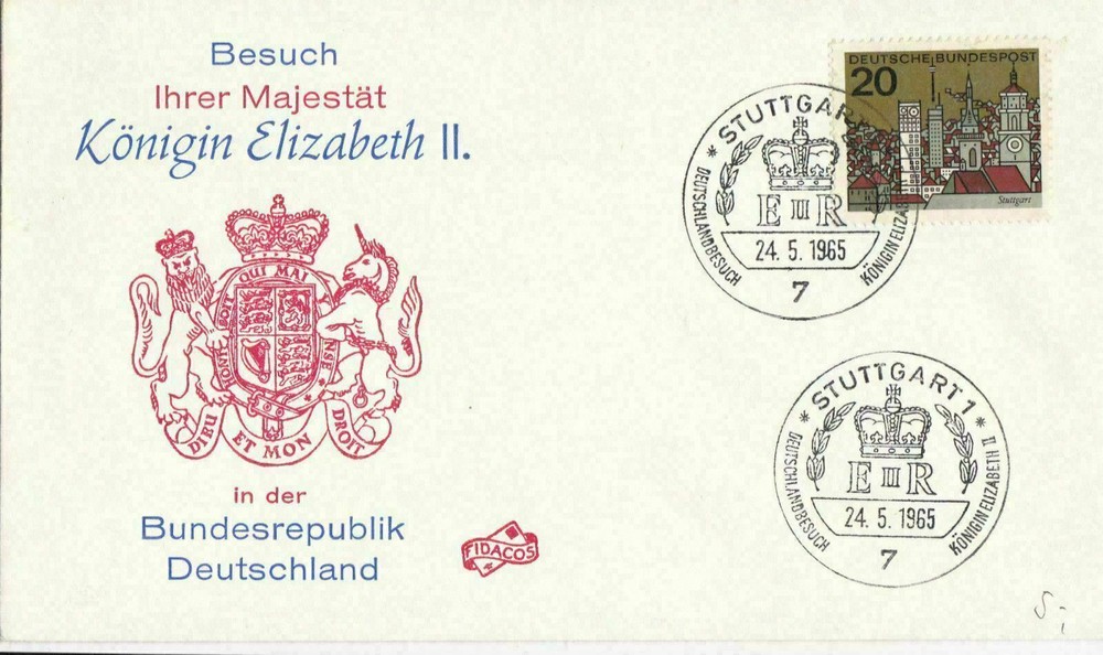 GERMAN COMMEMORATIVE COVERS , QUEEN ELIZABETHH 2nd