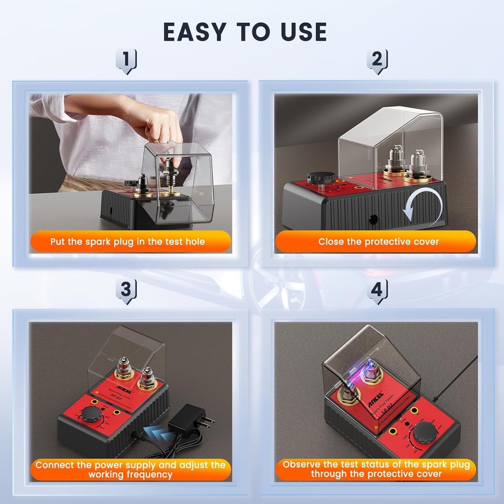 12V Spark Plug Tester Dual Hole Diagnostic Tool Gasoline Car Ignition Analyzer