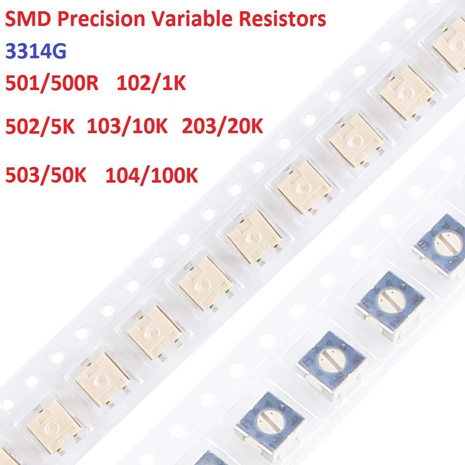 3314G SMD Precision Variable Resistors Trimmer Potentiometer 500Ω -100KΩ