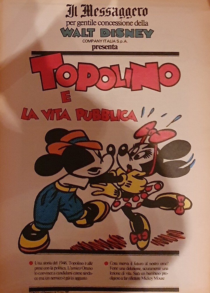 MESSAGGERO TOPOLINO E LA VITA PUBBLICA