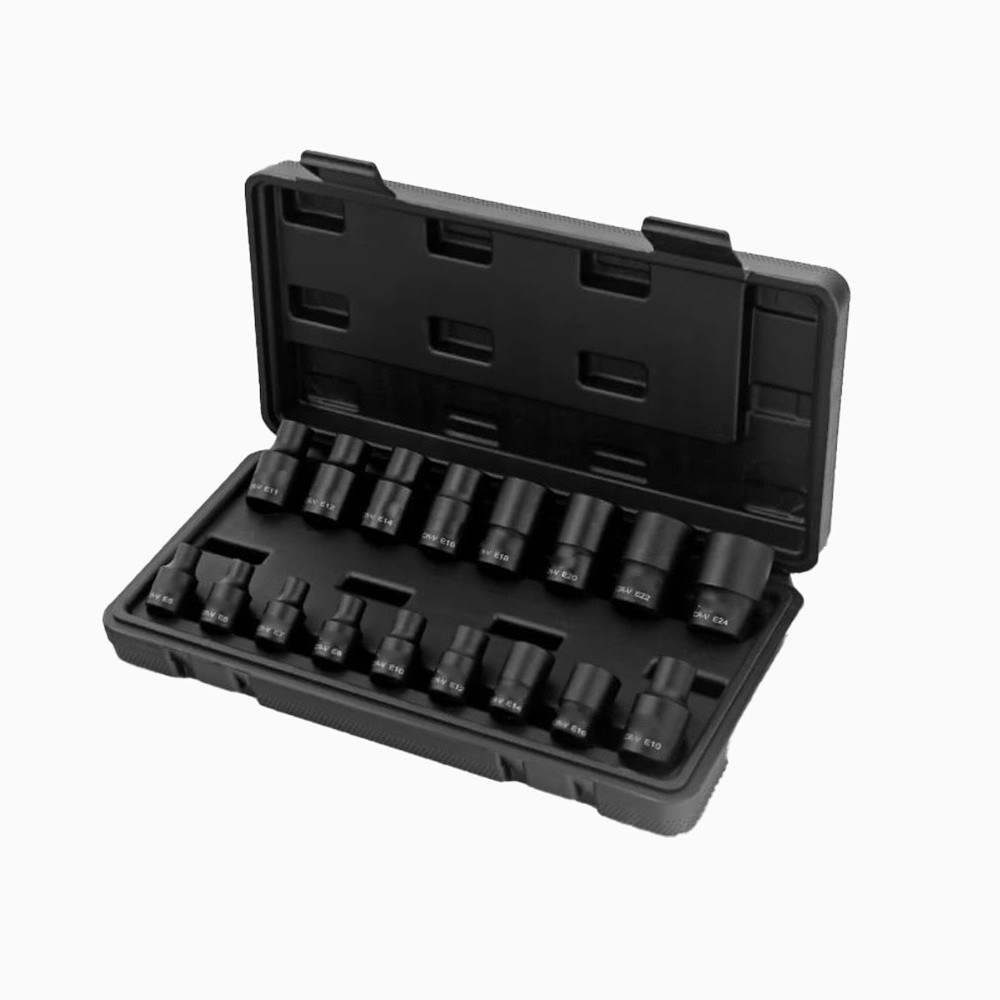 17 Piece E Type Socket Set Quick Bolt Adjustments for Auto and Machinery