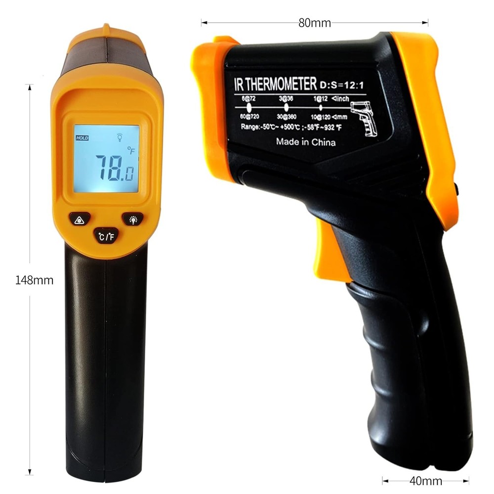 Digital Infrared Thermometer Gun - Non-Contact Laser Temperature Reader