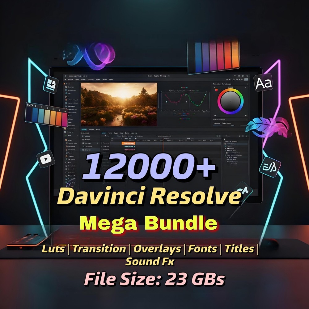 12000+ DaVinci Resolve Transitions LUTs & FX Presets