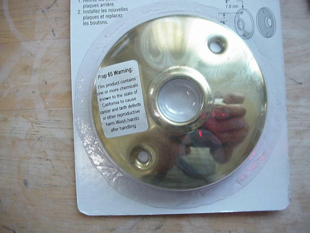 NIB DEFENDER SECURITY SOLID BRASS ENTRY 3 IN BACK PLATE E-2296 NEW ms
