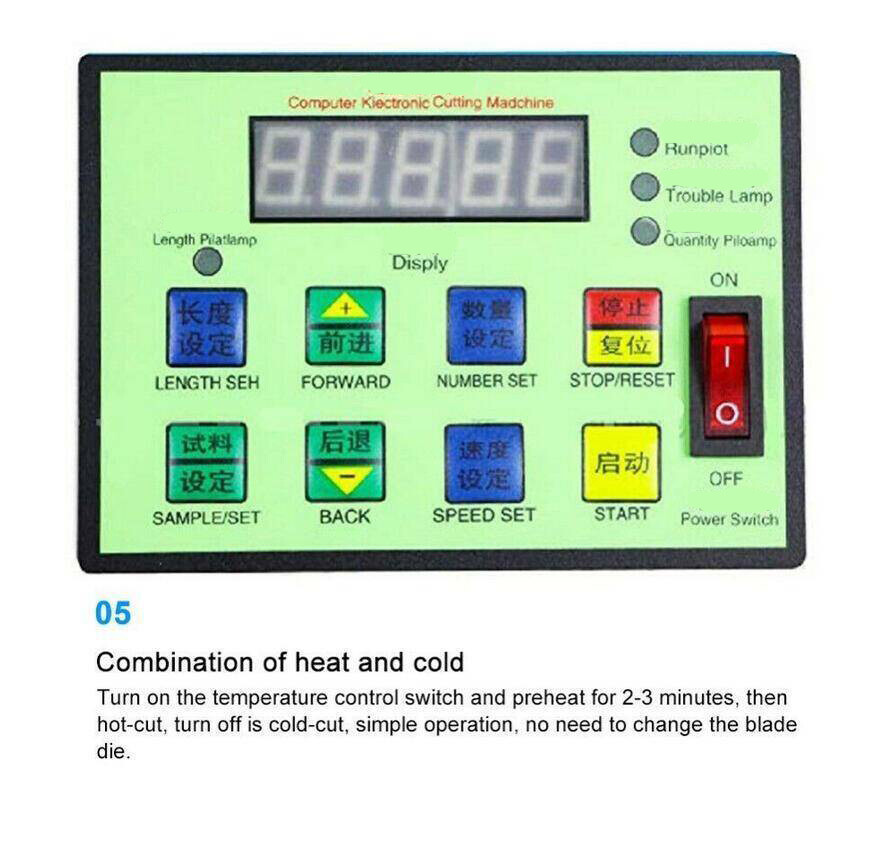 Hot&Cold Textile Ribbon Cutter 100 mm Automatic Heat Shrink Tube Cutting Machine