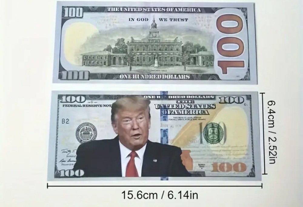 Donald Trump $100 Bill, Not Real US Currency