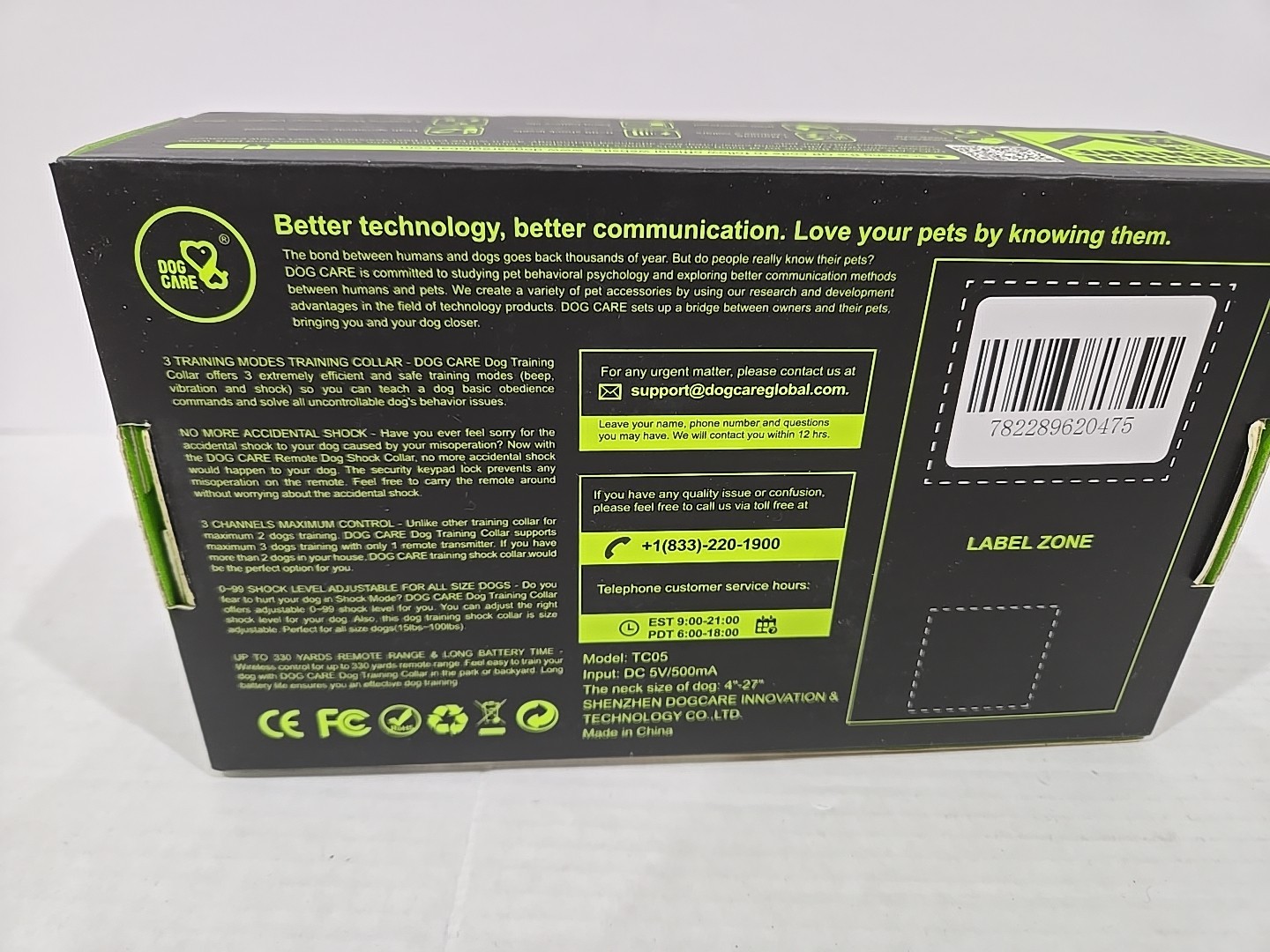 Dog Care Training Bark Collar w/ Remote Rechargeable TC05 NEW Dogcare