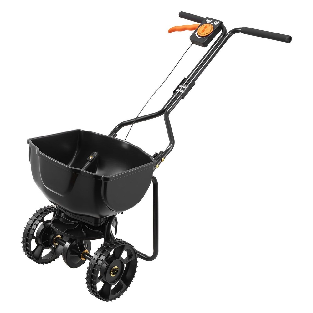 Walk-Behind Spreader, 9.8ft Spreading Width, Push Broadcast Spreader with 10" Al