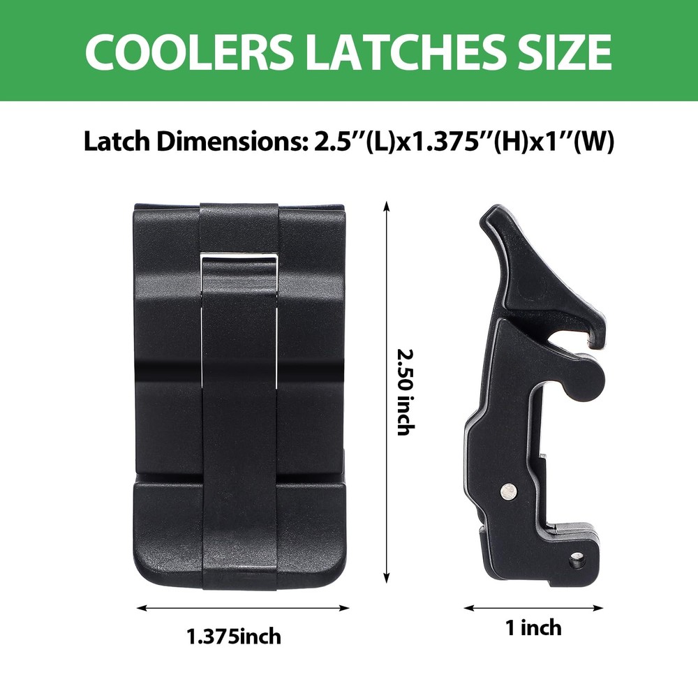 2 PCS Black Replacement Cooler Latches, Plastic Pelican Protector Series Medium