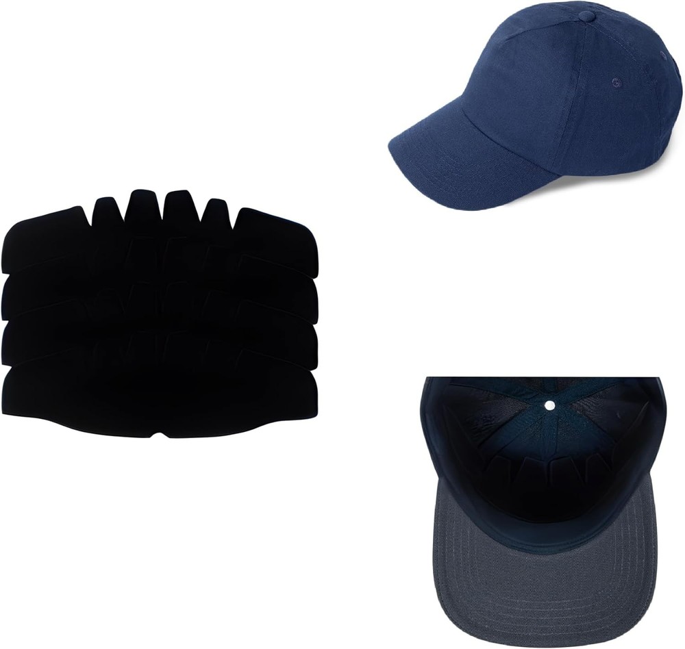 Shapers Image 4 Count Baseball Crown Shaper Inserts for One Size, Black