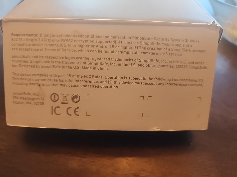 SimpliSafe Smart Lock & PIN Pad White Wireless Door Home Security