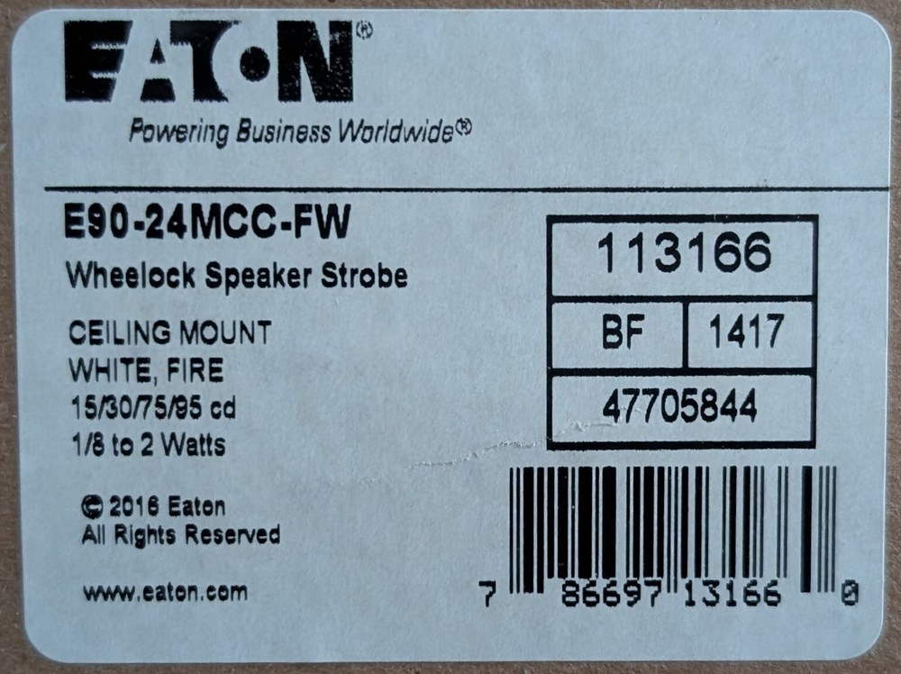 Cooper Wheelock E90-24MCC-FW - MANY AVAILABLE - SAME DAY SHIPPING