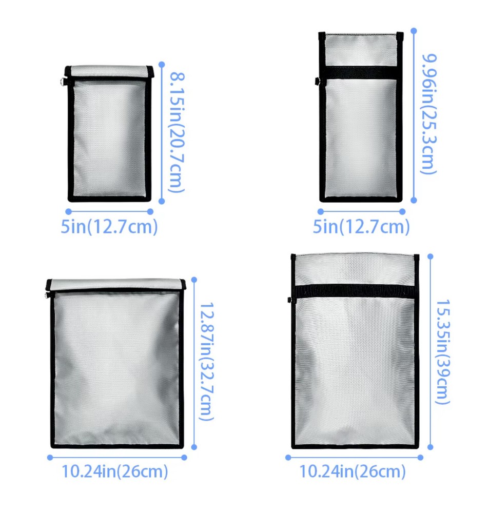 2000℉ Fire Proof Money Bag Fireproof Document Pouch Waterproof Safe Large