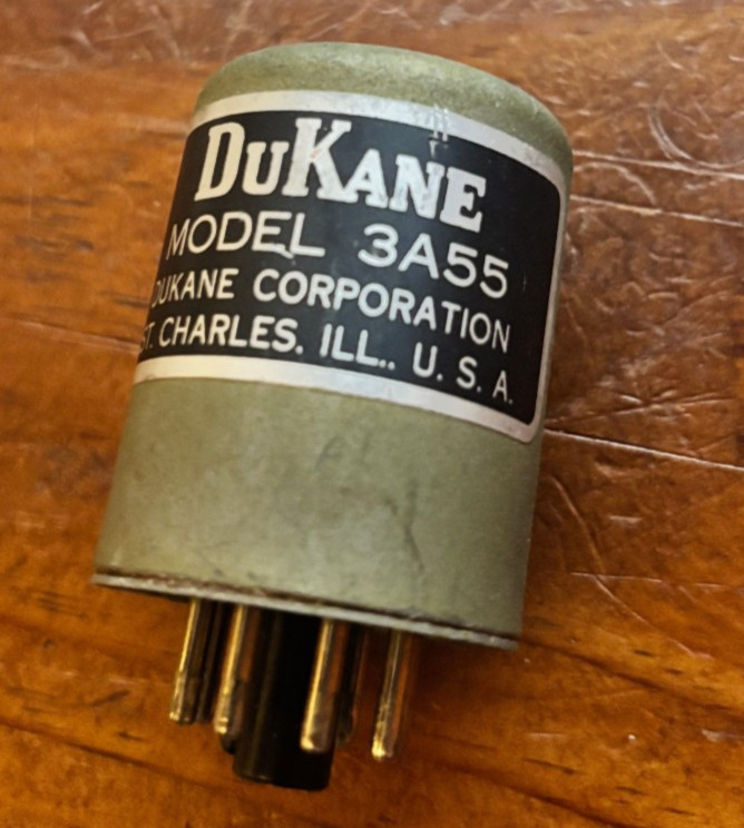 Single (1) Dukane  3A55  Tube Amplifier Microphone Transformer pulled working