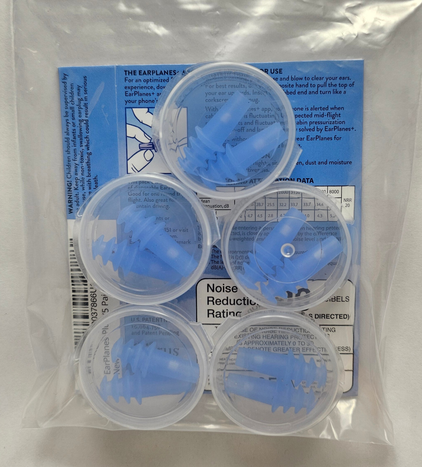 5 Pairs EarPlanes Ear Plugs (Discontinued FIRM Style) - New in Container!