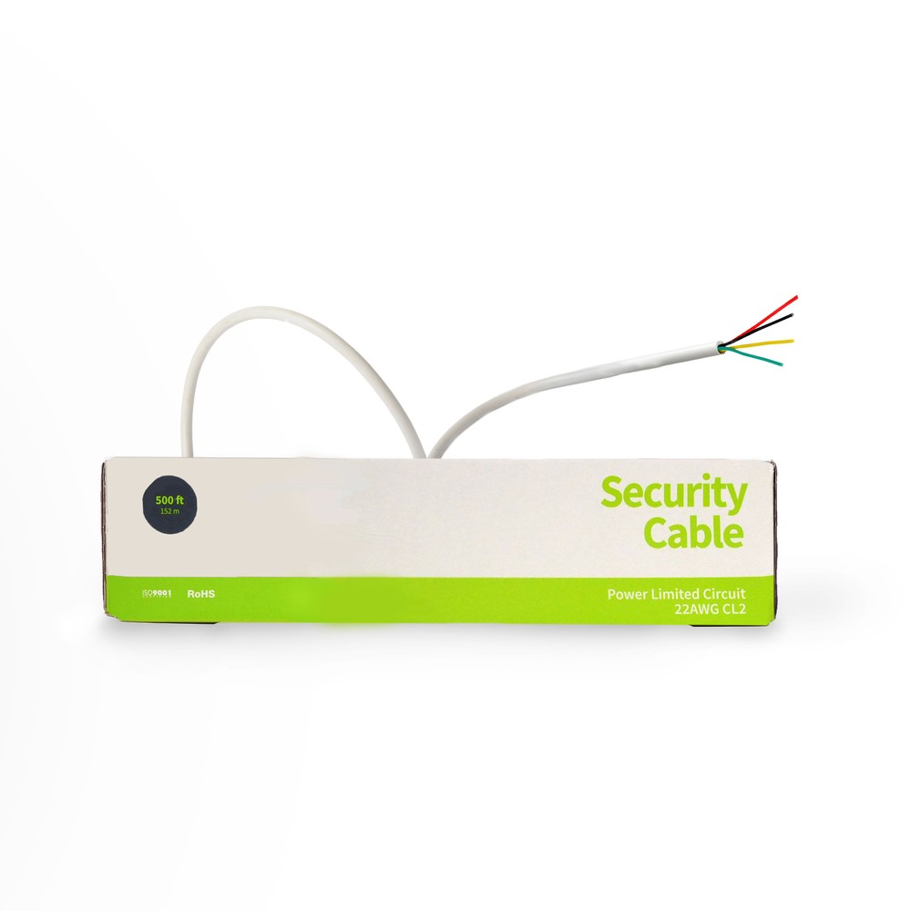 Security Wire Burglar Alarm 22/4 Cable 500FT Solid White 500' Speaker Cable
