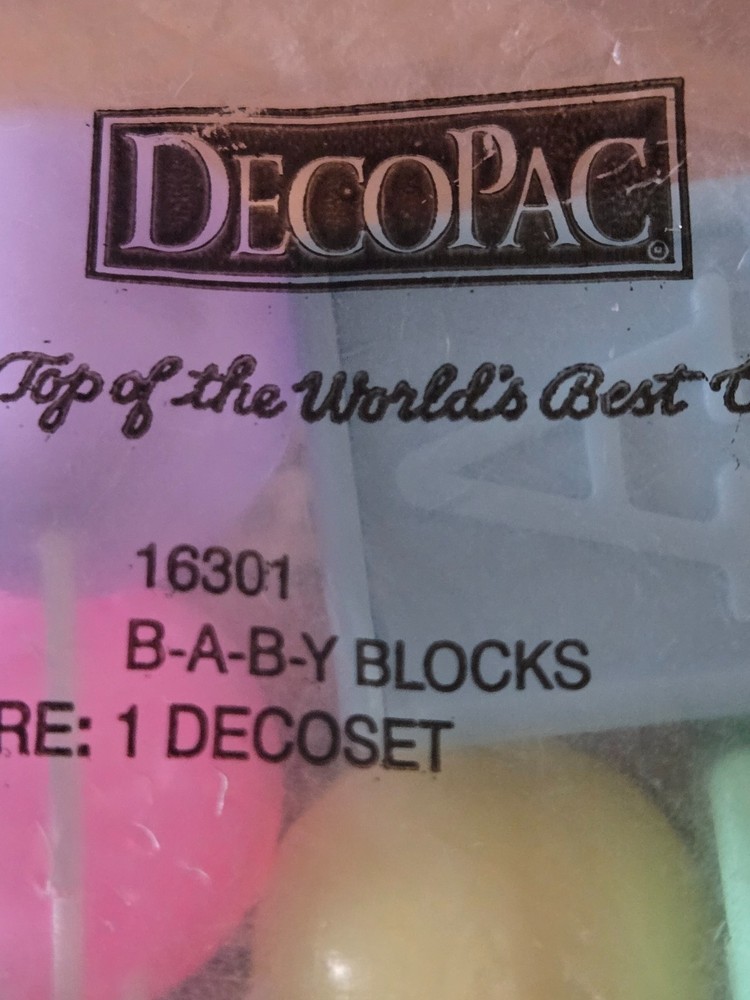 Decopac Cake Topper B-A-B-Y Blocks Baby Shower